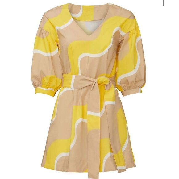 Chinti & Parker Yellow Wave Printed Dress Rent the runway preloved 6 $350 - Picture 6 of 6